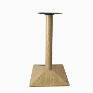 Wooden Grain Single Post Metal Table Base
